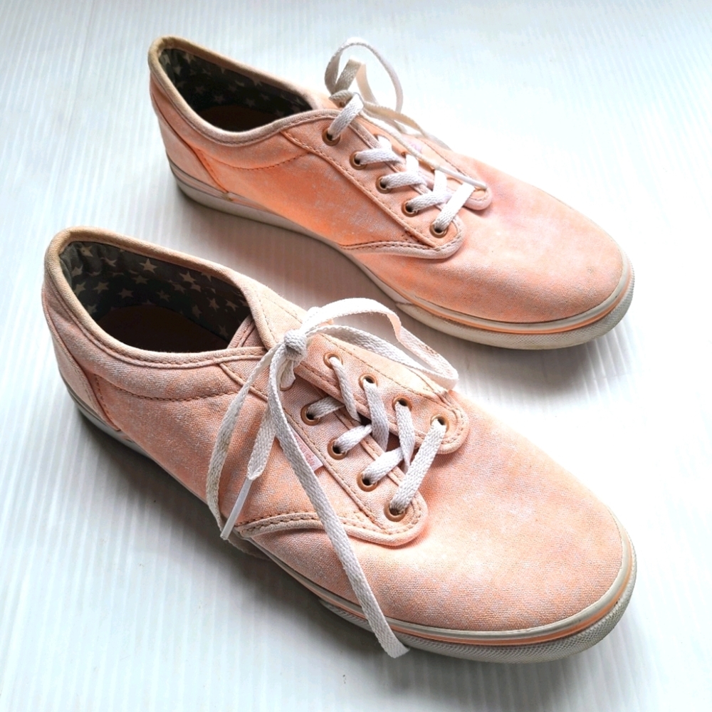 VANS Women's peach canvas low top sneakers